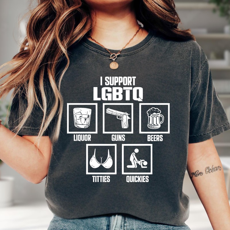 I Support LGBTQ Shirt Funny Adult Humor Graphic Tee Sarcastic Joke Outfit 4
