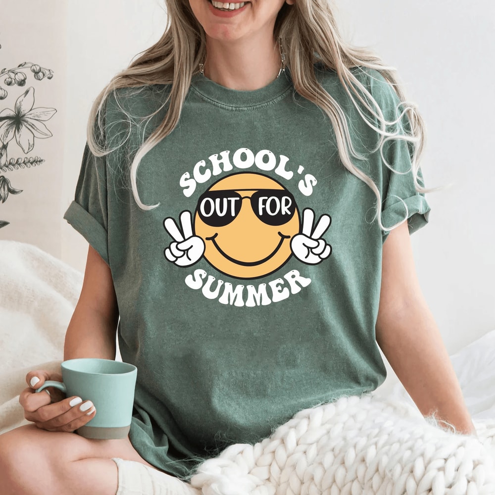 Comfort Colors Schools Out For Summer Teacher Shirt Last Day Of School Tee 1