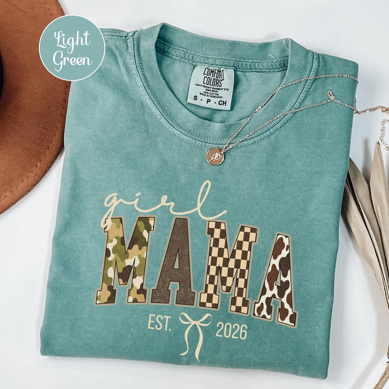 Custom Girl Mama Shirt Personalized Est Duck Camo Mom Retro Hunting Mommy Tee New First Time Mother 1