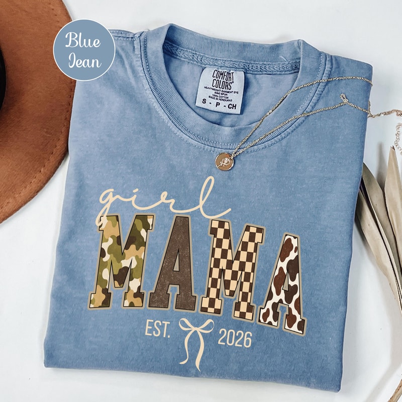 Custom Girl Mama Shirt Personalized Est Duck Camo Mom Retro Hunting Mommy Tee New First Time Mother 5