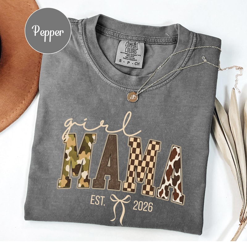 Custom Girl Mama Shirt Personalized Est Duck Camo Mom Retro Hunting Mommy Tee New First Time Mother 6