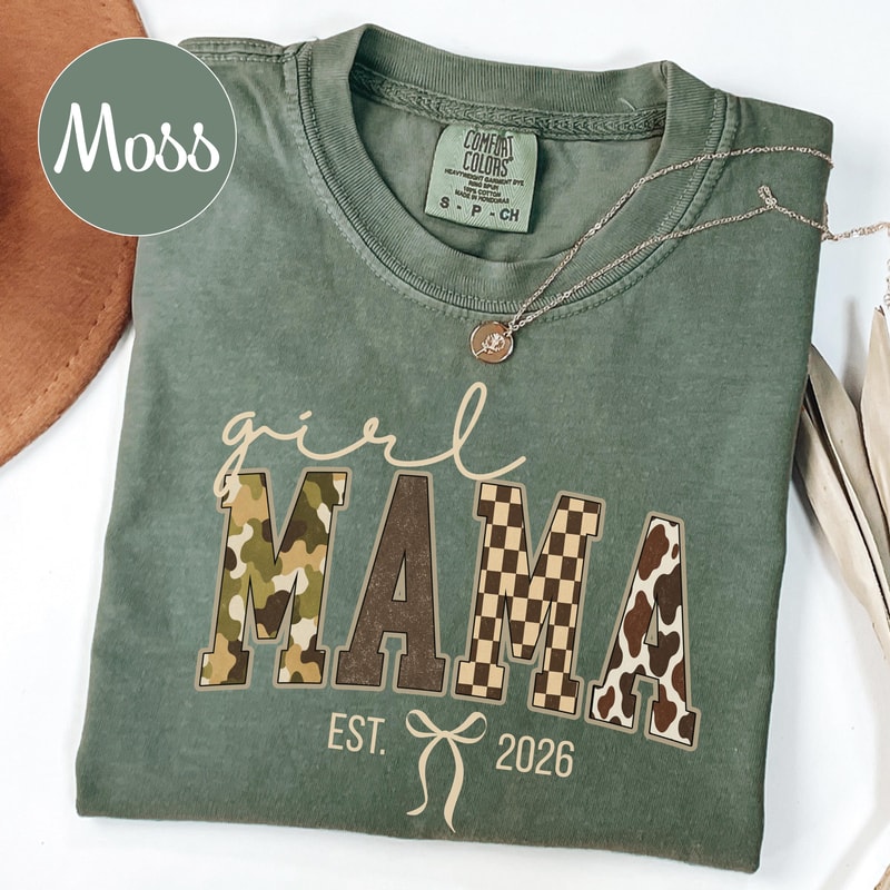 Custom Girl Mama Shirt Personalized Est Duck Camo Mom Retro Hunting Mommy Tee New First Time Mother 7