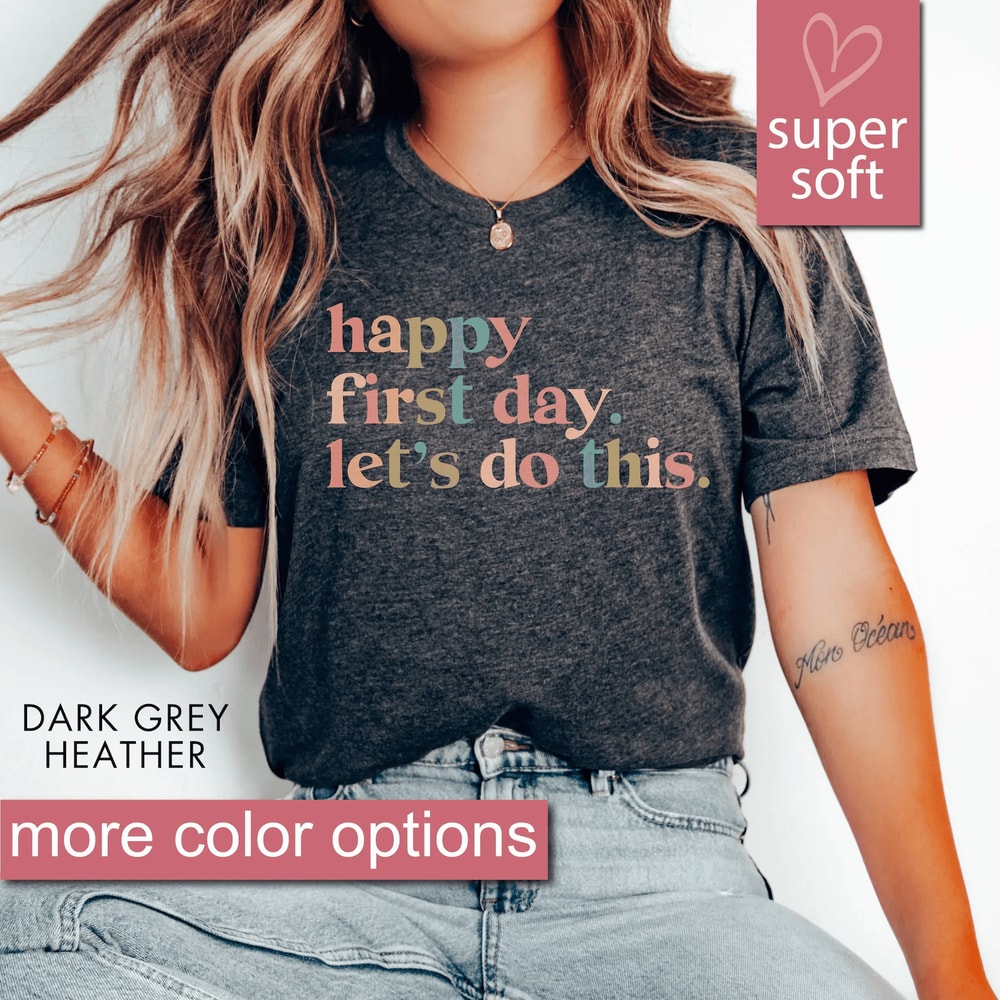 Happy First Day Of School Teacher Shirt Cute Back To School Teacher Gift Tee 2