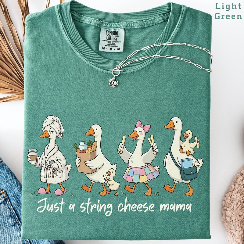 Just A String Cheese Mama Era Mama Comfort Colors Shirt Mothers Day Gift Trendy Motherhood Graphic 1
