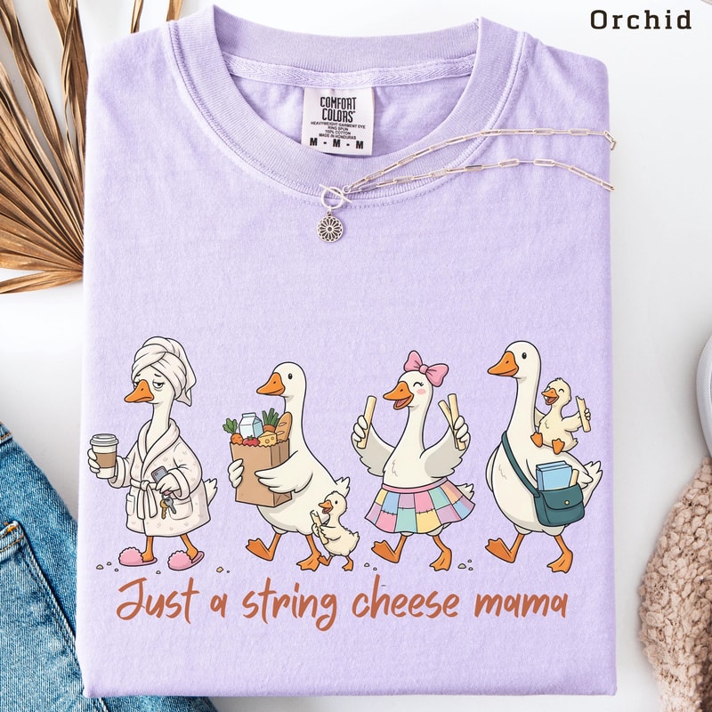 Just A String Cheese Mama Era Mama Comfort Colors Shirt Mothers Day Gift Trendy Motherhood Graphic 2
