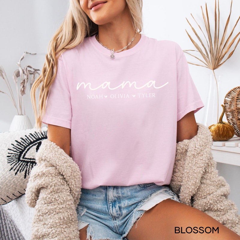 Personalized Mama Shirt With Kids Names Mama TShirt Mothers Day Gift For Mom Gifts Mothers Day Gift 2
