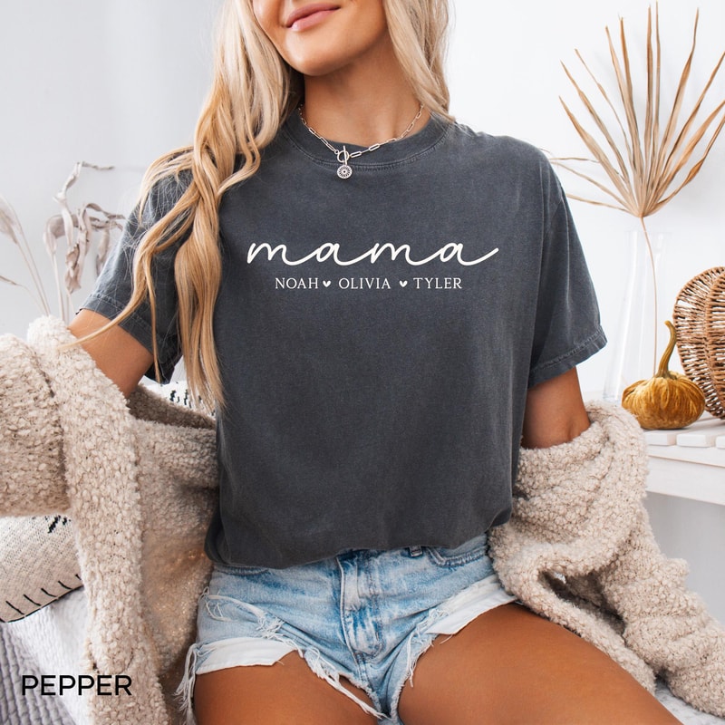 Personalized Mama Shirt With Kids Names Mama TShirt Mothers Day Gift For Mom Gifts Mothers Day Gift 3