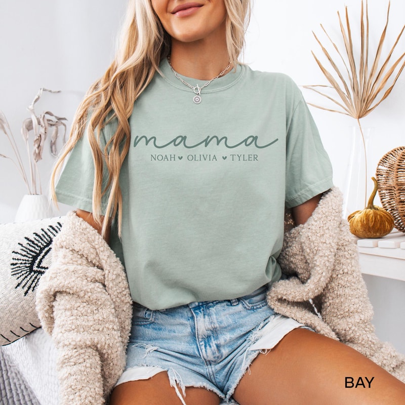 Personalized Mama Shirt With Kids Names Mama TShirt Mothers Day Gift For Mom Gifts Mothers Day Gift 4