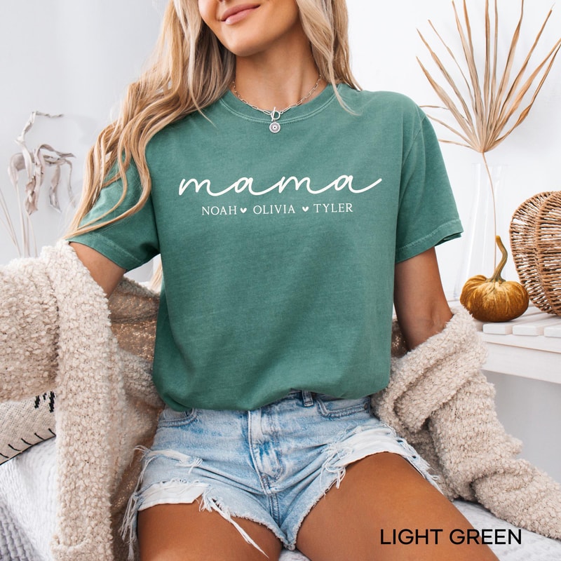 Personalized Mama Shirt With Kids Names Mama TShirt Mothers Day Gift For Mom Gifts Mothers Day Gift 5
