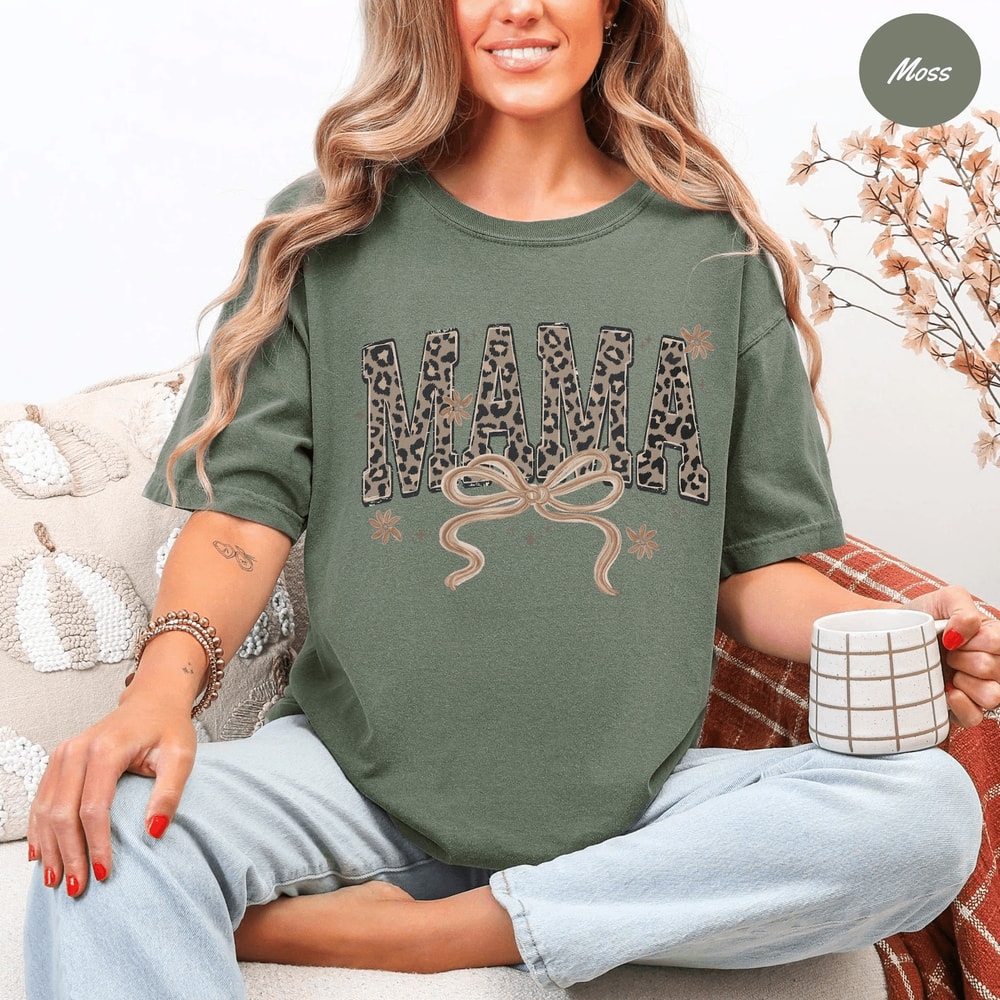 Comfort Colors Leopard Mama Shirt Retro Mom Life Tee Trendy Mothers Day Gift 3