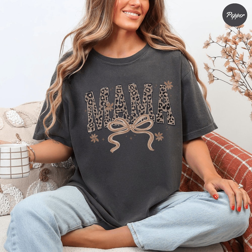 Comfort Colors Leopard Mama Shirt Retro Mom Life Tee Trendy Mothers Day Gift 4
