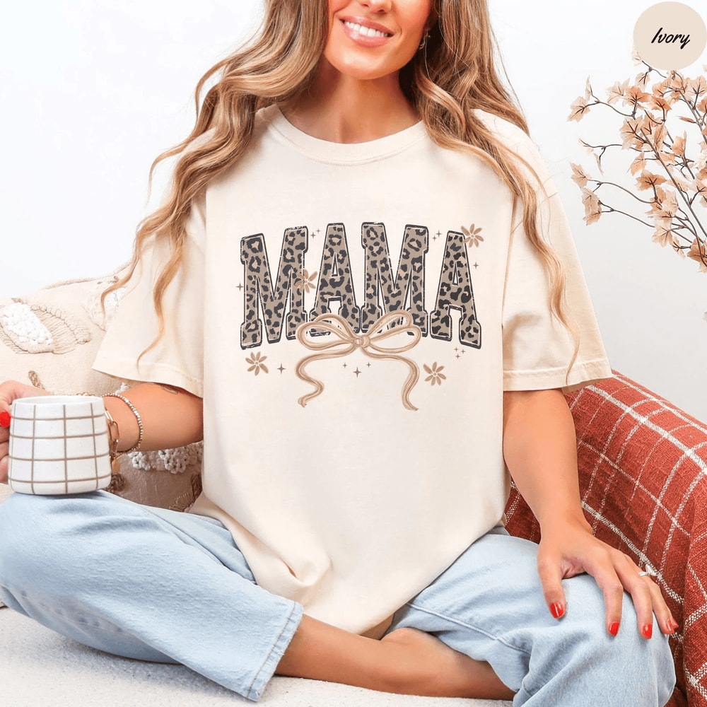 Comfort Colors Leopard Mama Shirt Retro Mom Life Tee Trendy Mothers Day Gift 1