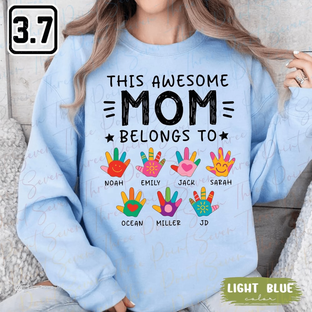 Personalized Mom Sweatshirt With Kids Names Custom Mama Crewneck Mothers Day Gift 2