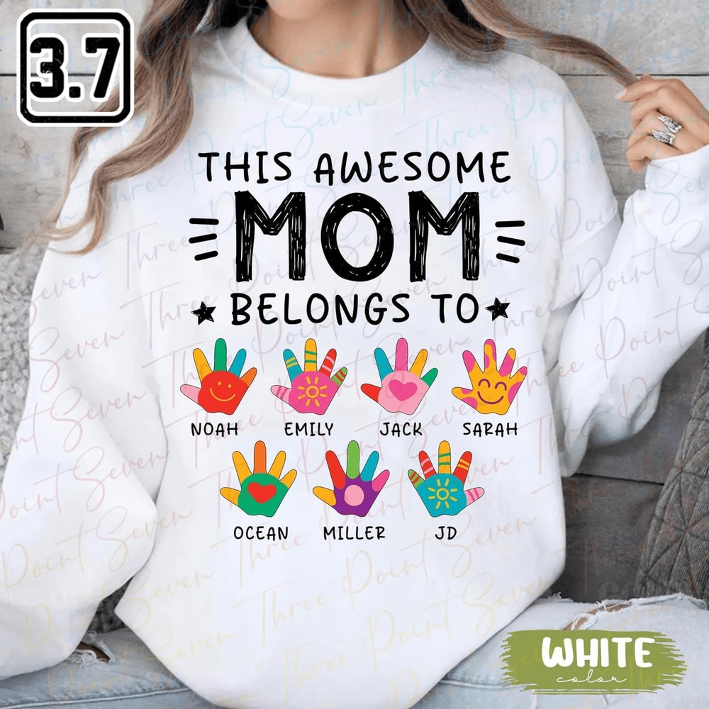 Personalized Mom Sweatshirt With Kids Names Custom Mama Crewneck Mothers Day Gift 4