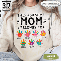 personalized mom sweatshirt with kids names custom mama crewneck mothers day gift