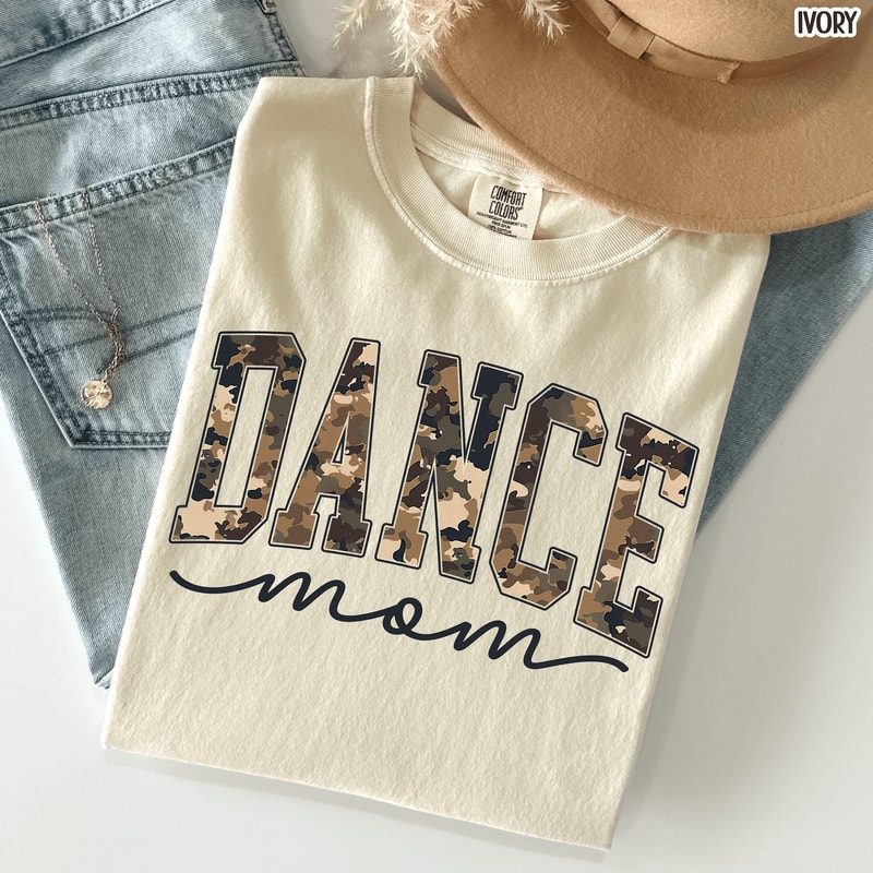 Comfort Colors Camo Dance Mom Shirt Trendy Dance Mom Life Tee Gift 4