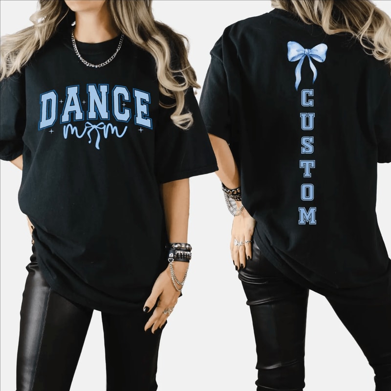 Custom Dance Mom Shirt Comfort Colors Bow Tee Personalized Dance Mom Gift 4