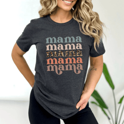 retro mama shirt leopard print mom life tee trendy mothers day gift