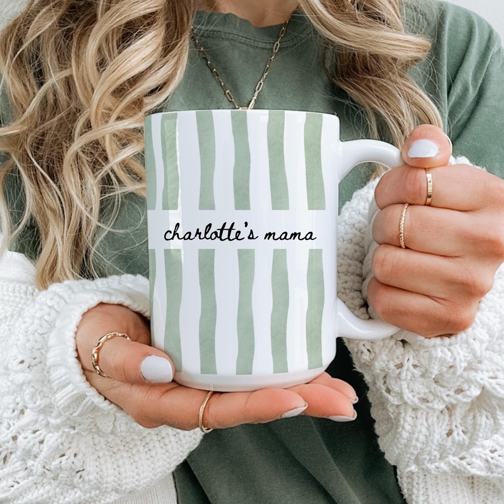 Personalized Mama Mug Custom Name Coffee Cup Cute Minimalist Mom Gift Ceramic Mug 1
