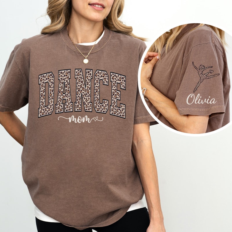Personalized Dance Mama Shirt Custom Name Graphic Tee Cute Dance Mom TShirt 1