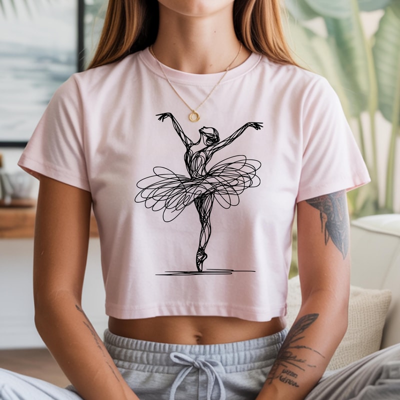 Ballerina Line Art Shirt Minimalist Ballet Dancer Graphic Tee Aesthetic Dance TShirt 1