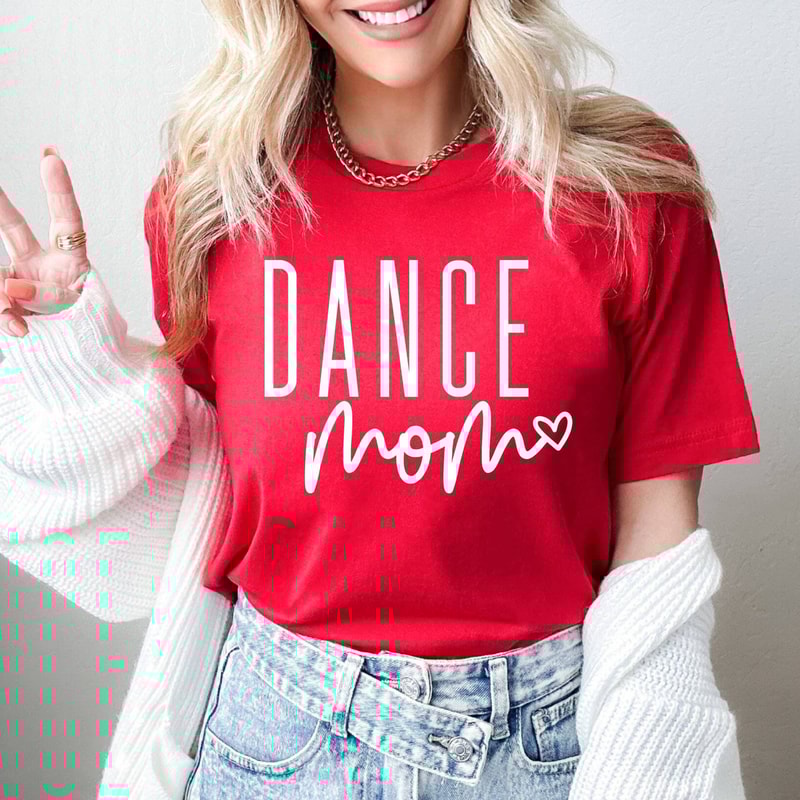 Dance Mom Shirt Cute Script Graphic Tee Casual Recital Mom TShirt Everyday Wear 0