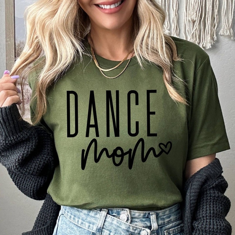 Dance Mom Shirt Cute Script Graphic Tee Casual Recital Mom TShirt Everyday Wear 1