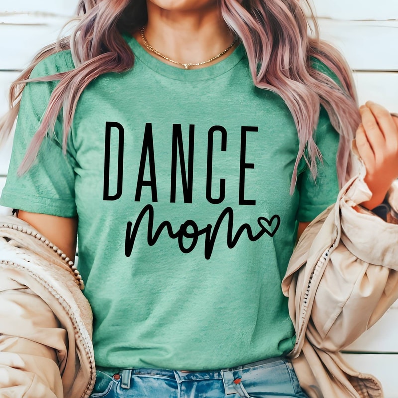 Dance Mom Shirt Cute Script Graphic Tee Casual Recital Mom TShirt Everyday Wear 4