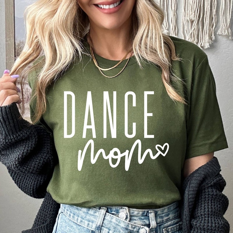 Dance Mom Shirt Cute Script Graphic Tee Casual Recital Mom TShirt Everyday Wear 5