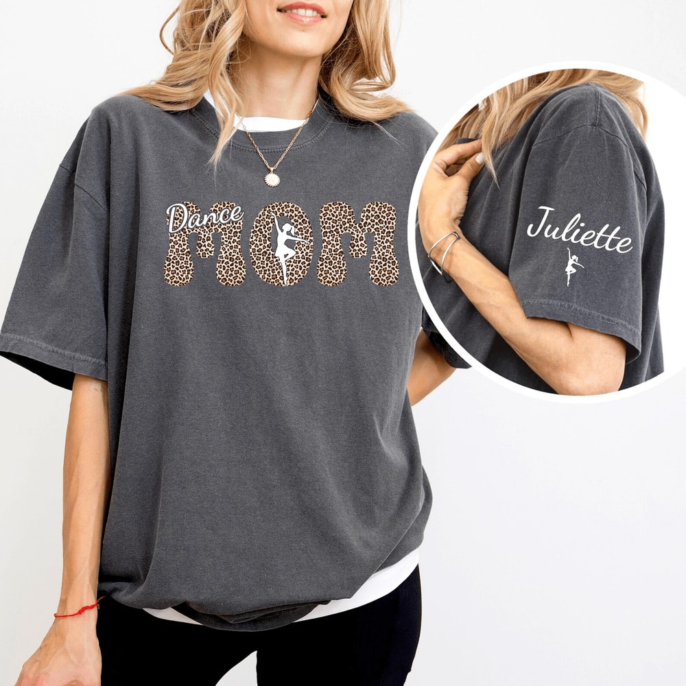 Custom Leopard Dance Mom Shirt With Name Personalized Ballet Mom Gift Tee 1
