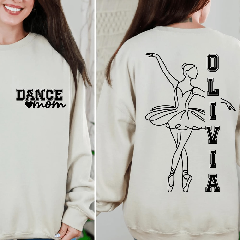 Custom Dance Mom Sweatshirt With Kids Names Personalized Crewneck Gift 0