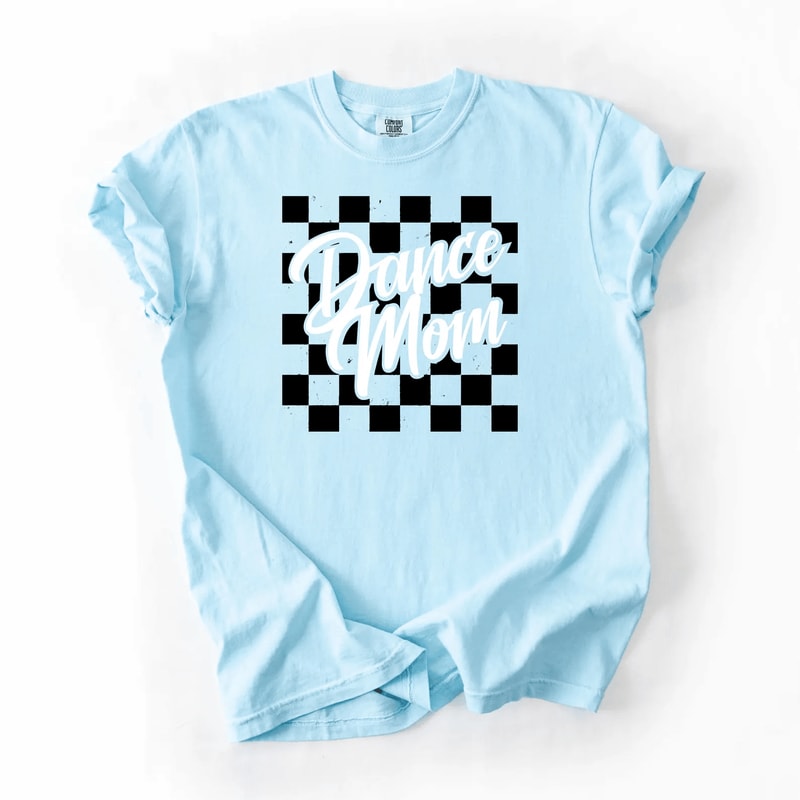 Checkered Dance Mom Shirt Trendy Graphic Tee Dance Competition Mom Gift 1