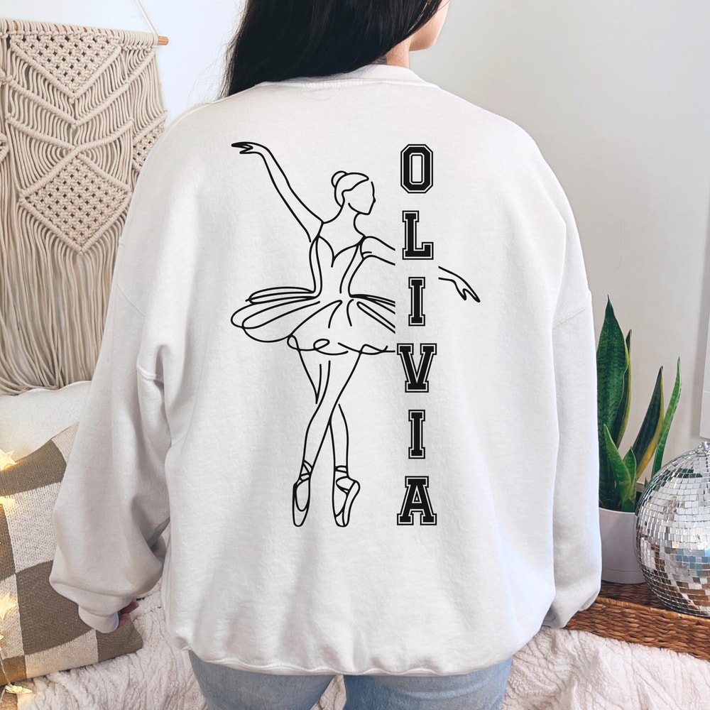 Personalized Dance Mom Sweatshirt Ballerina Name Custom Crewneck Recital Mom Pullover 3