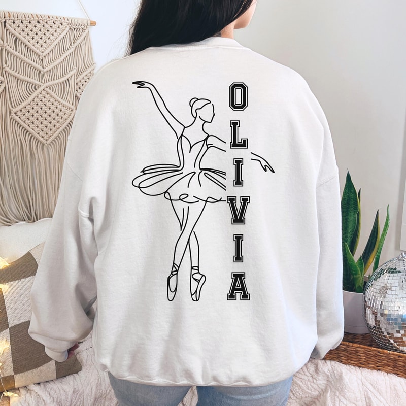 Personalized Dance Mom Sweatshirt Ballerina Name Custom Crewneck Recital Mom Pullover 3