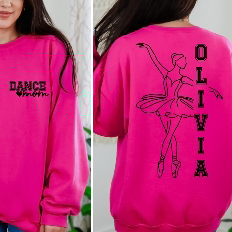 Personalized Dance Mom Sweatshirt Ballerina Name Custom Crewneck Recital Mom Pullover 2