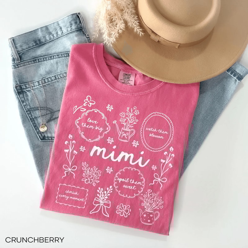 Comfort Colors Floral Mimi Shirt Mothers Day Grandma Gift Tee 2