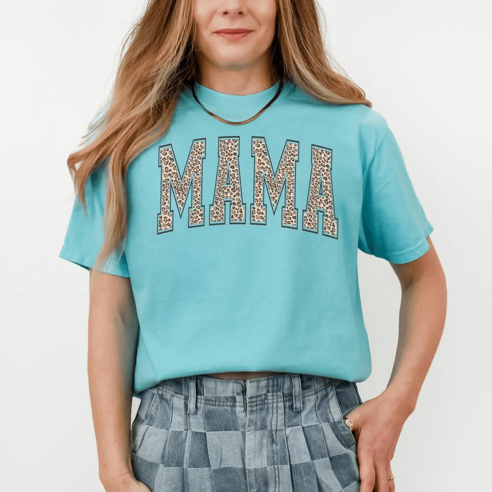 Comfort Colors Leopard Mama Shirt Retro Mom Gift Mothers Day Tee 2