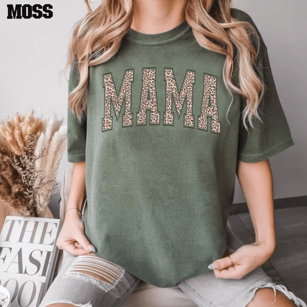 Comfort Colors Leopard Mama Shirt Retro Mom Gift Mothers Day Tee 3
