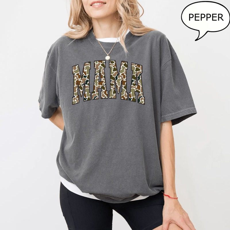 Comfort Colors Camouflage Mama Shirt Retro Camo Mom Gift Tee 1