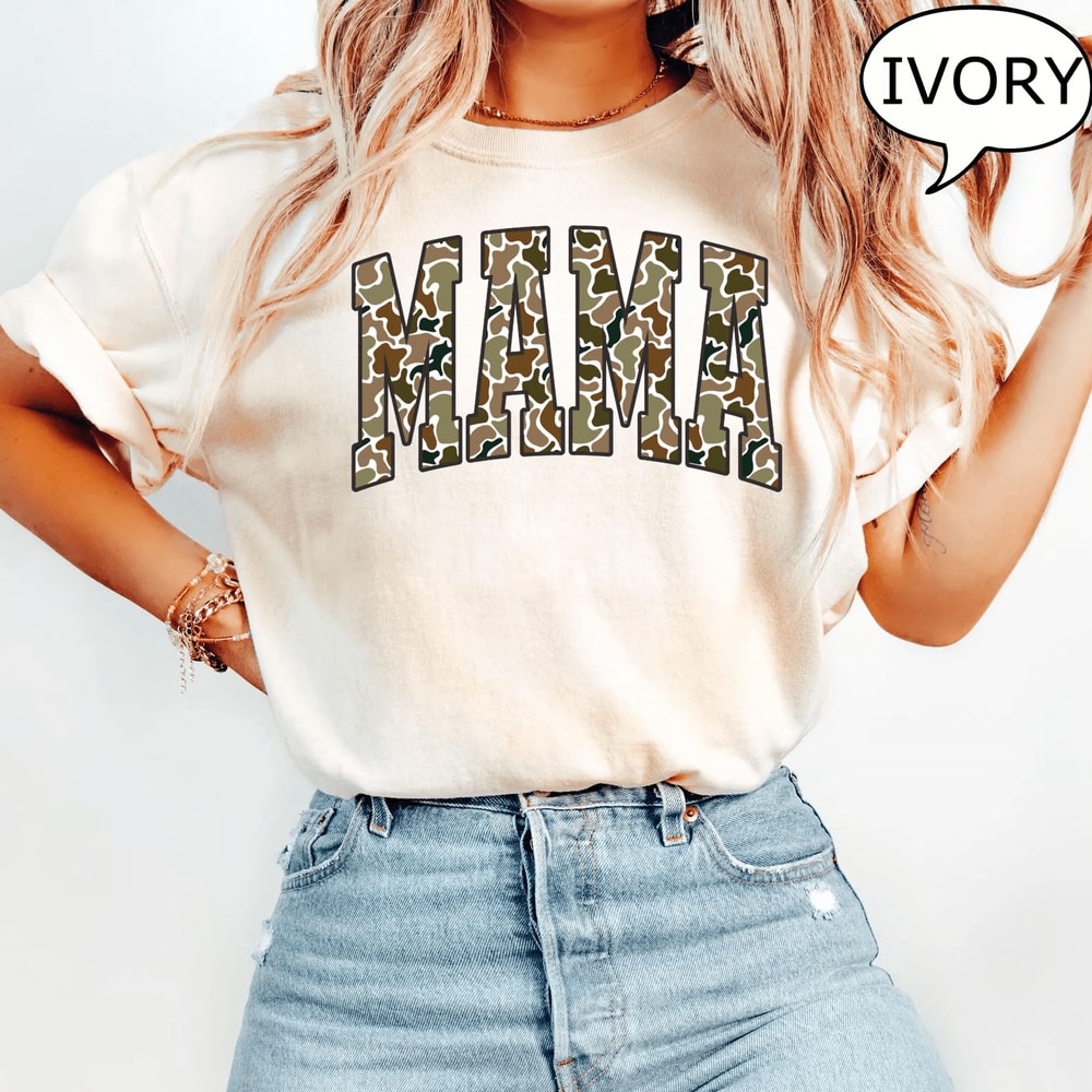 Comfort Colors Camouflage Mama Shirt Retro Camo Mom Gift Tee 2