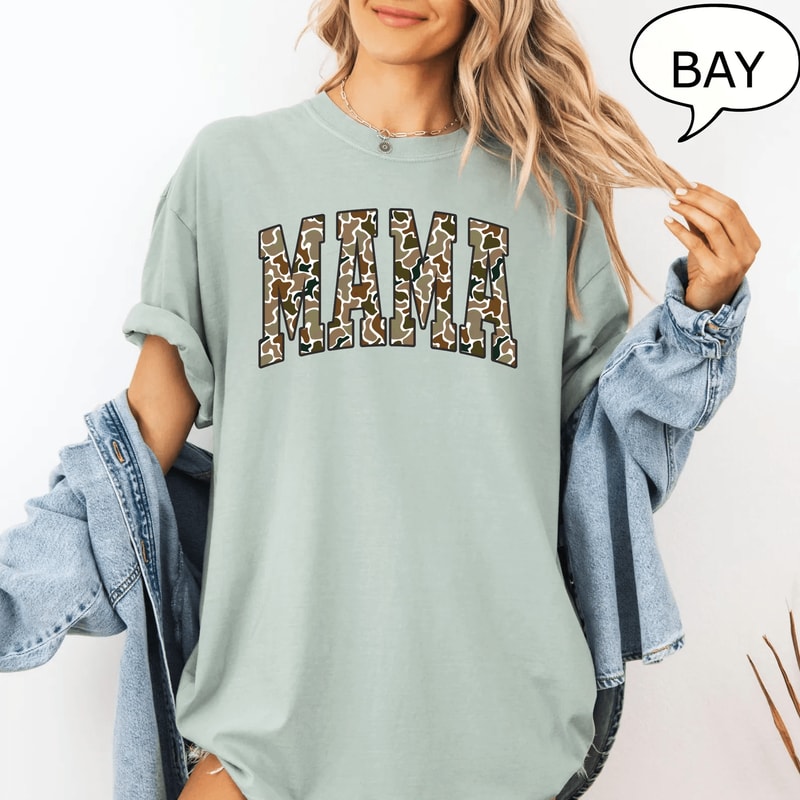 Comfort Colors Camouflage Mama Shirt Retro Camo Mom Gift Tee 4