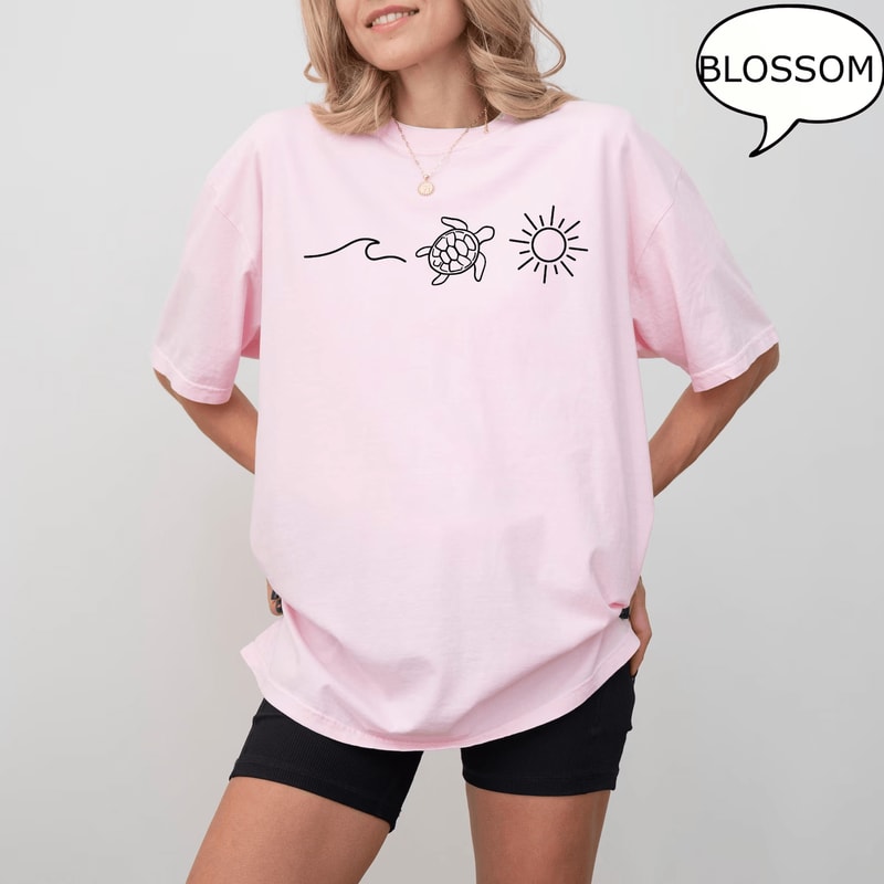 Ocean Turtle Sun Shirt Comfort Colors Beach Graphic Summer Tee 3