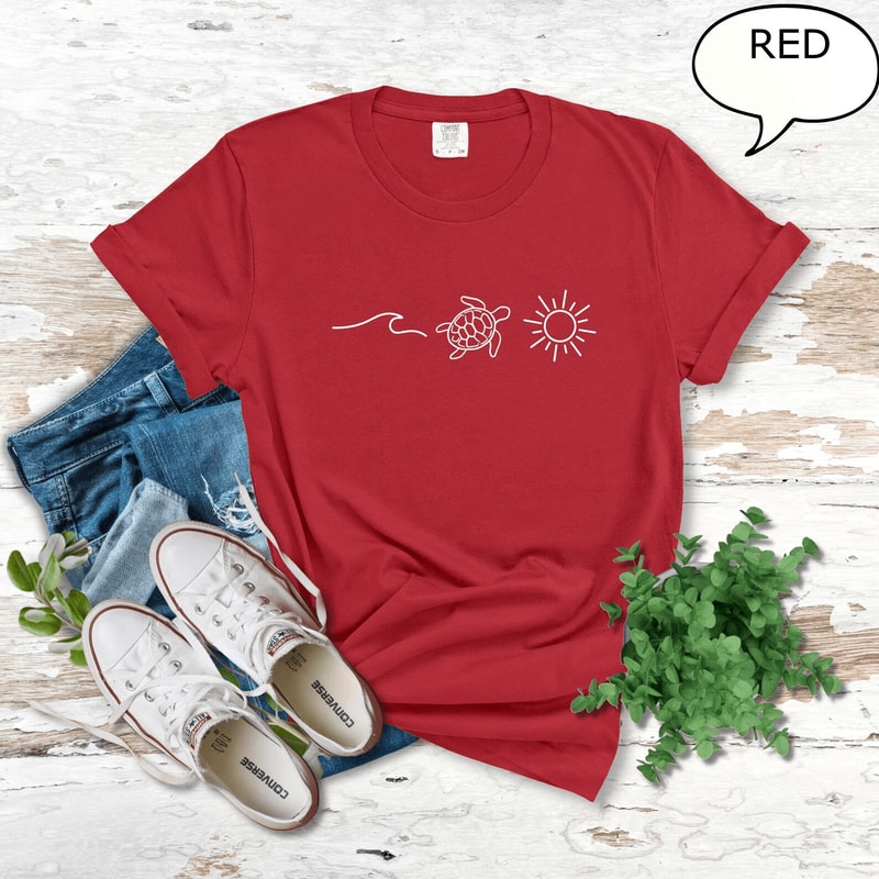 Ocean Turtle Sun Shirt Comfort Colors Beach Graphic Summer Tee 1