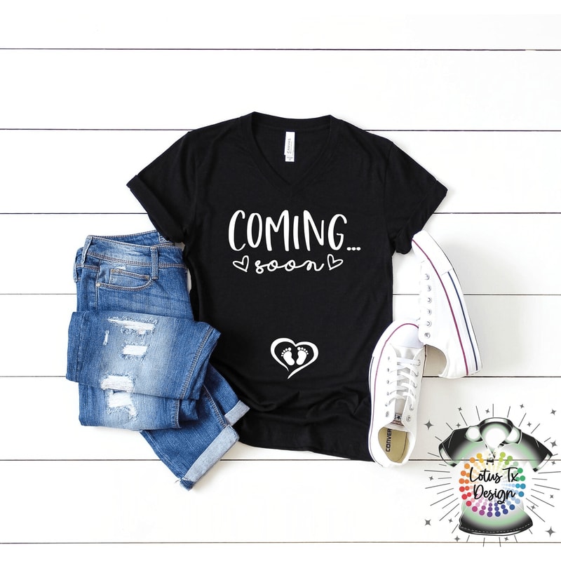Coming Soon Pregnancy Announcement Shirt Cute Baby Reveal Tee Mom To Be Gift 1
