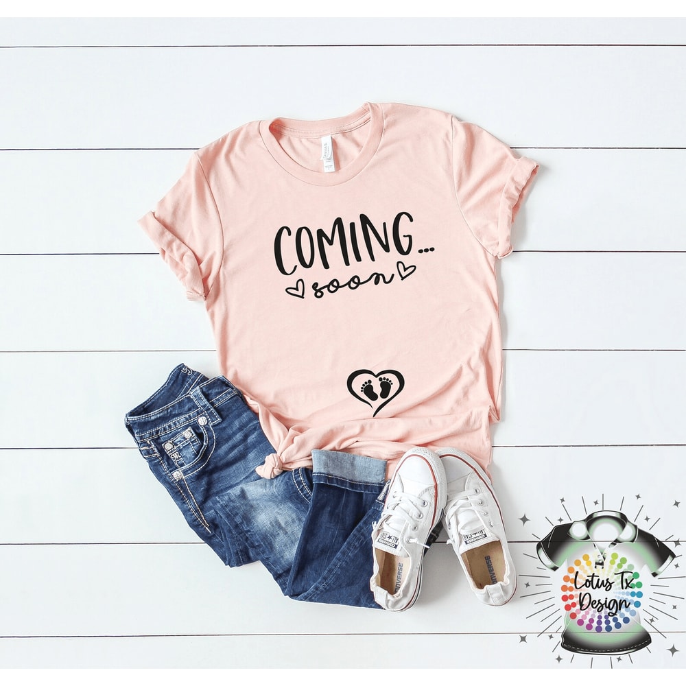 Coming Soon Pregnancy Announcement Shirt Cute Baby Reveal Tee Mom To Be Gift 3
