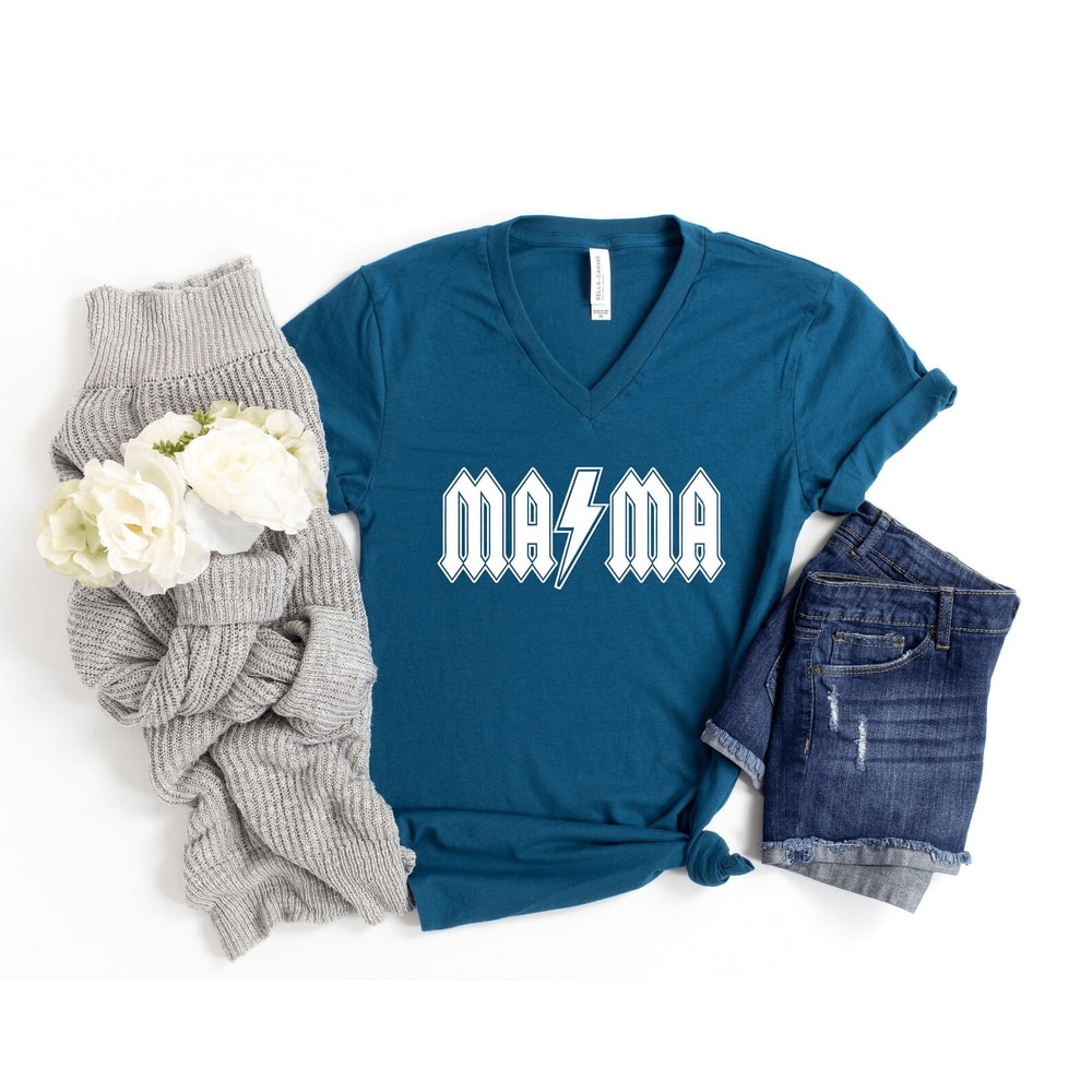 ACDC Mama Shirt Rocker Mom Graphic Tee Cool Mom Life Mothers Day Gift 1