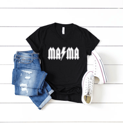 acdc mama shirt rocker mom graphic tee cool mom life mothers day gift