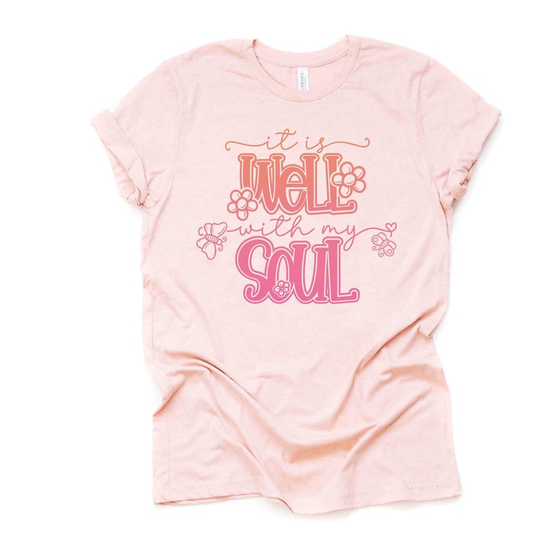 It Is Well With My Soul Christian Tee Unisex Hymn Shirt 2