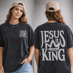 jesus is king shirt oversized vintage christian tee faith streetwear unisex gift
