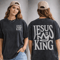 Jesus Is King Shirt Oversized Vintage Christian Tee Faith Streetwear Unisex Gift 0